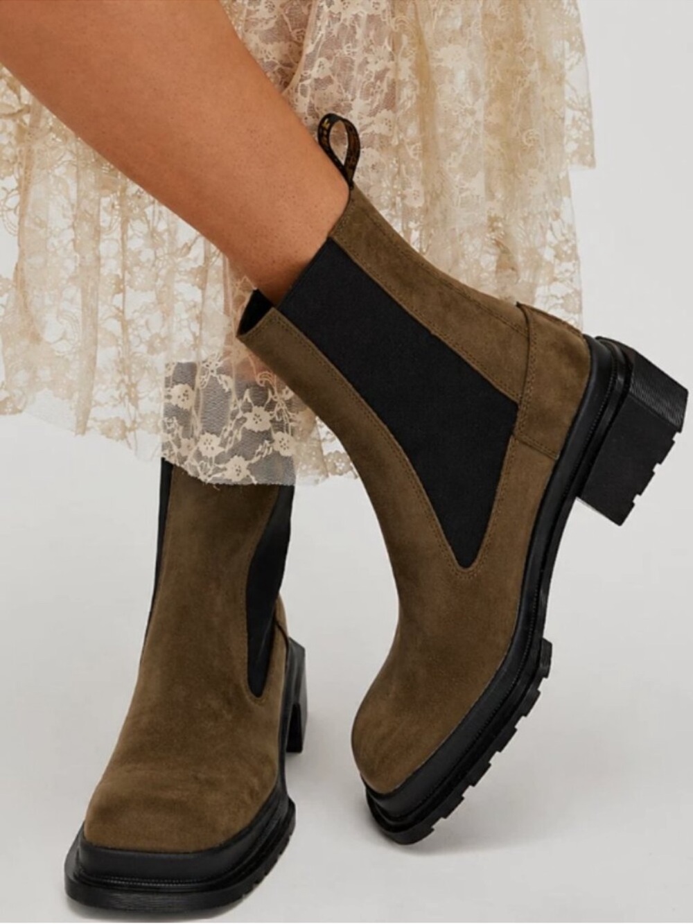 Dr Martens Maybole Chelsea Boots Olive Green nubuck